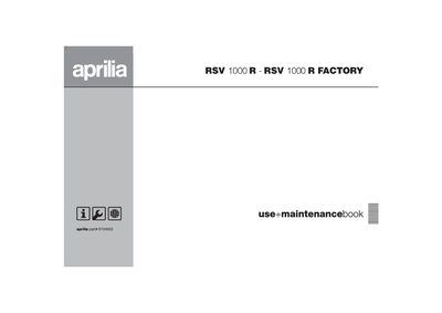 Aprilia RSV 1000 R Factory Maintenance Manual - cover page
