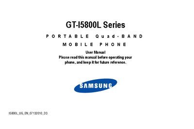 Samsung GT-I5800L Series User Guide - cover page