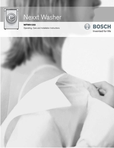Bosch WFW91250 Washing Machine User Manual - cover page