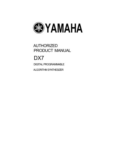 Yamaha DX7 Operation Manual