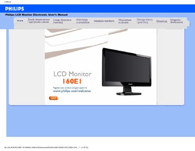 Philips 160E1 LCD Monitor User Manual