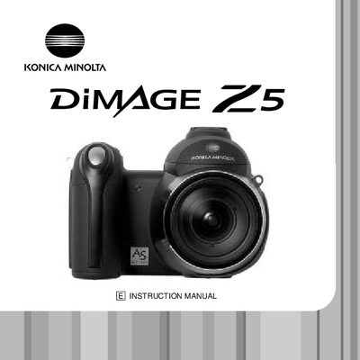 Konica Minolta DiMAGE Z5 Digital Camera User Manual - cover page