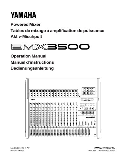 Yamaha EMX3500 Powered Mixer Operation Manual