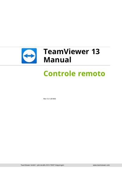 TeamViewer 13 Remote Control User Manual - cover page