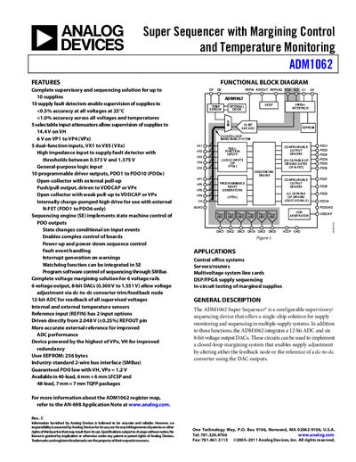 Analog Devices ADM1062 Product Handbook Rev C - cover page