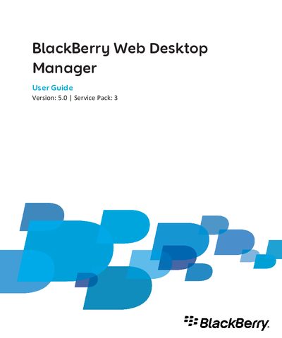 BlackBerry Web Desktop Manager User Guide Version 5.0 Service Pack 3 - cover page