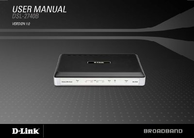 D‑Link DSL-2740B User Manual - cover page