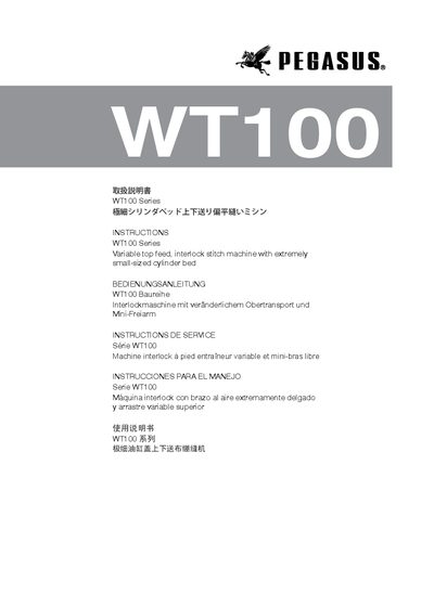 Pegasus WT100 Service Manual - cover page