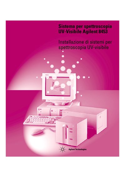 Agilent Technologies 8453 UV-Vis Spectroscopy System Installation Guide - cover page