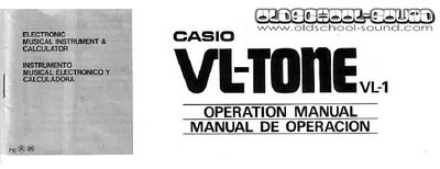 Casio VL‑TONE Keyboard Operation Manual - cover page