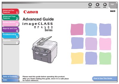 Canon MF4100 Series Advanced Guide - cover page