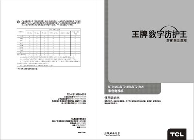 TCL NT21M93 Television User Manual - cover page