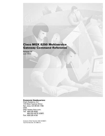 Cisco MGX 8250 Multiservice Gateway Command Reference - cover page