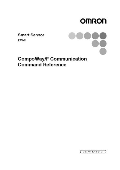 OMRON ZFV-C Sensor CompoWay/F Communication Command Reference - cover page