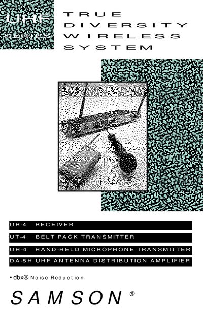SAMSON UR-4/UT-4/UH-4/UA-5H TRUE DIVERSITY WIRELESS SYSTEM Manual - cover page