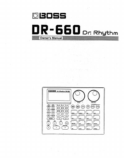 BOSS DR-660 Dr. Rhythm Owner's Manual - cover page