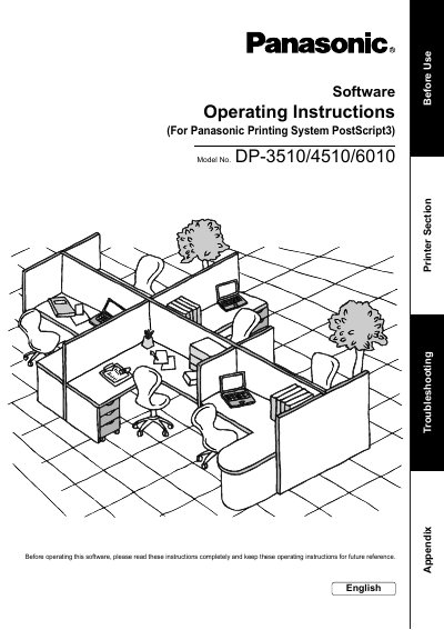 Panasonic DP-3510/4510/6010 Printing System Operating Instructions - cover page