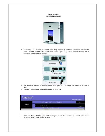 Linksys PAP2 User Manual for Fonoplus - cover page