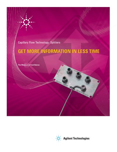 Agilent Capillary Flow Technology Splitters Product Overview - cover page