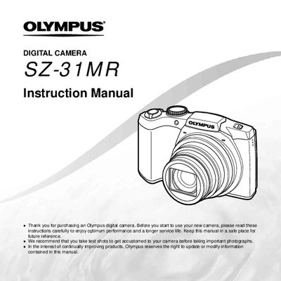 Olympus SZ-31MR Digital Camera Instruction Manual - cover page