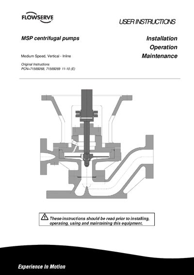 Flowserve MSP Centrifugal Pump User Manual - cover page