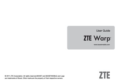 ZTE Warp User Manual - cover page