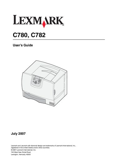 Lexmark C780/C782 User Manual