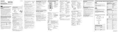 Sony RM-V202 Remote Commander User Manual