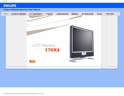 Philips 170X6 LCD Monitor User Manual - cover page