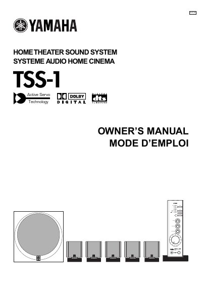 Yamaha TSS-1 Home Theater Sound System Owner's Manual