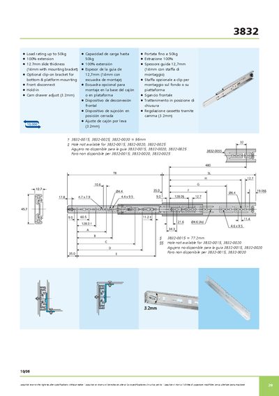 Accuride 3832 Drawer Slide Product Leaflet - cover page