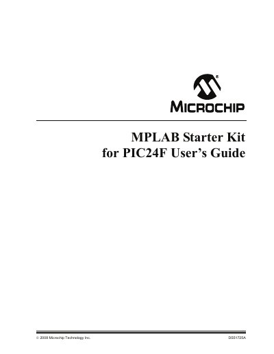 Microchip MPLAB Starter Kit for PIC24F User Guide - cover page