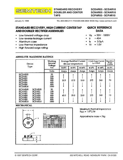 Semtech SCDAR05‑SCDAR10, SCNAR05‑SCNAR10, SCPAR05‑SCPAR10 Data Sheet - cover page