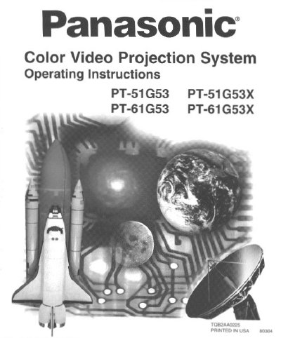 Panasonic PT-51G53/PT-61G53 Color Video Projection System Operating Instructions - cover page