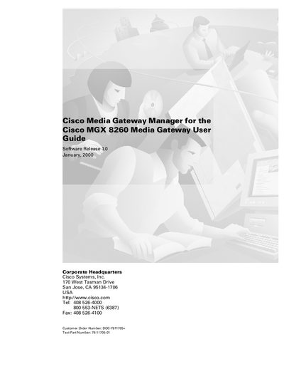 Cisco MGM for MGX 8260 Media Gateway User Guide - cover page