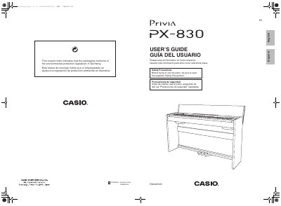 Casio PX-830 Digital Piano User's Guide - cover page