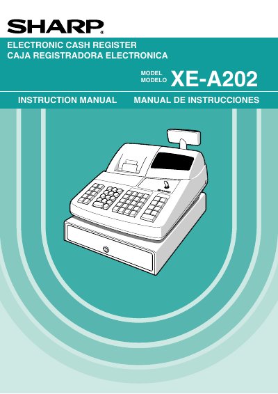 Sharp XE-A202 Electronic Cash Register Instruction Manual - cover page