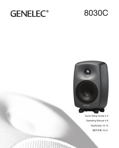Instriction Quick Guide Genelec 8030C Active Monitoring System Quick Setup Guide | ManualLib ...