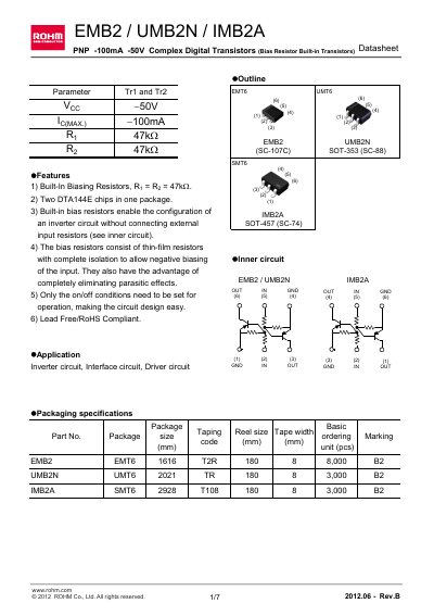 ROHM IMB2A Datasheet - cover page