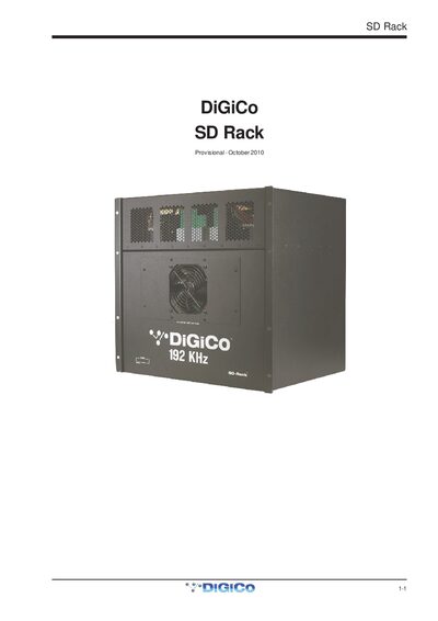 DiGiCo SD Rack 1-1 User Manual