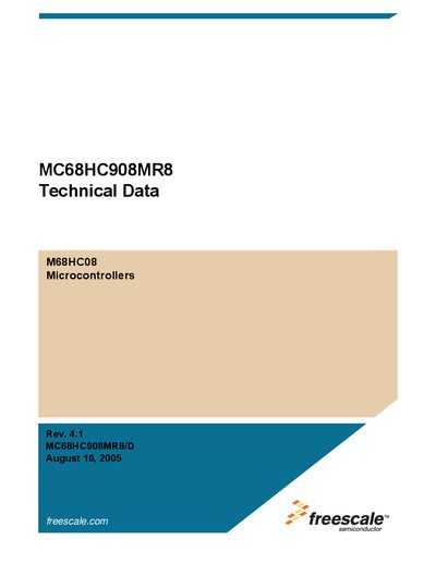 Freescale MC68HC908MR8 Technical Data Manual - cover page