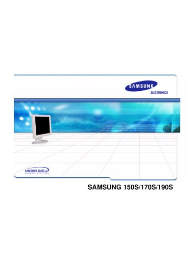 Samsung 150S/170S/190S Monitor User Manual - cover page