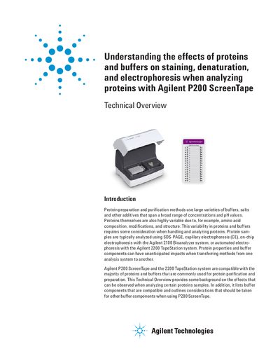 Agilent P200 ScreenTape Technical Overview - cover page