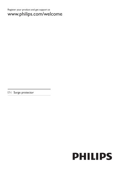 Philips Surge Protector User Manual - cover page