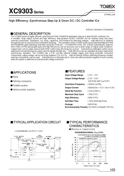 Torex XC9303 Series Synchronous Step‑Up/Down DC‑DC Controller IC Datasheet - cover page