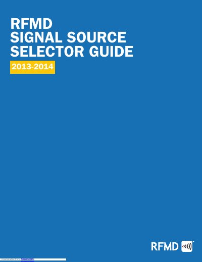 RFMD 2013-2014 Signal Source Selector Guide