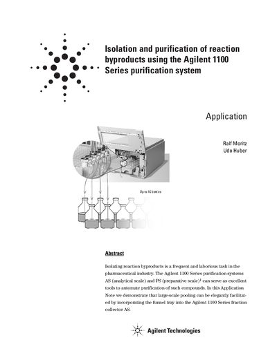 Agilent 1100 Series Purification System Application Note: Isolation of Reaction Byproducts - cover page