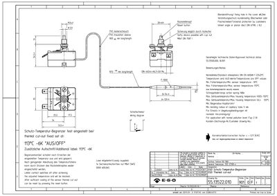 E.G.O. 55.13522.010 Thermal Cut-out Technical Data Sheet - cover page