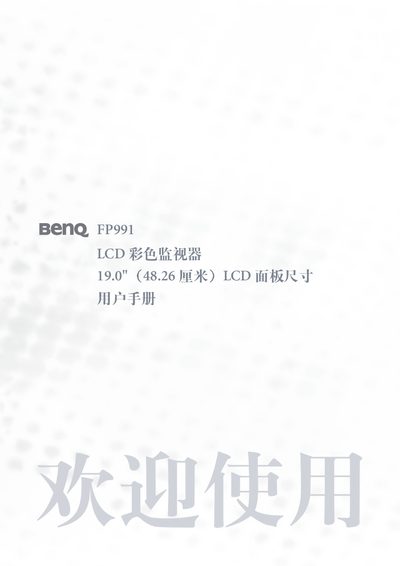 BenQ FP991 Monitor User Manual - cover page