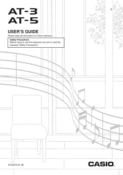 Casio AT-3/AT-5 Digital Keyboard User's Guide - cover page